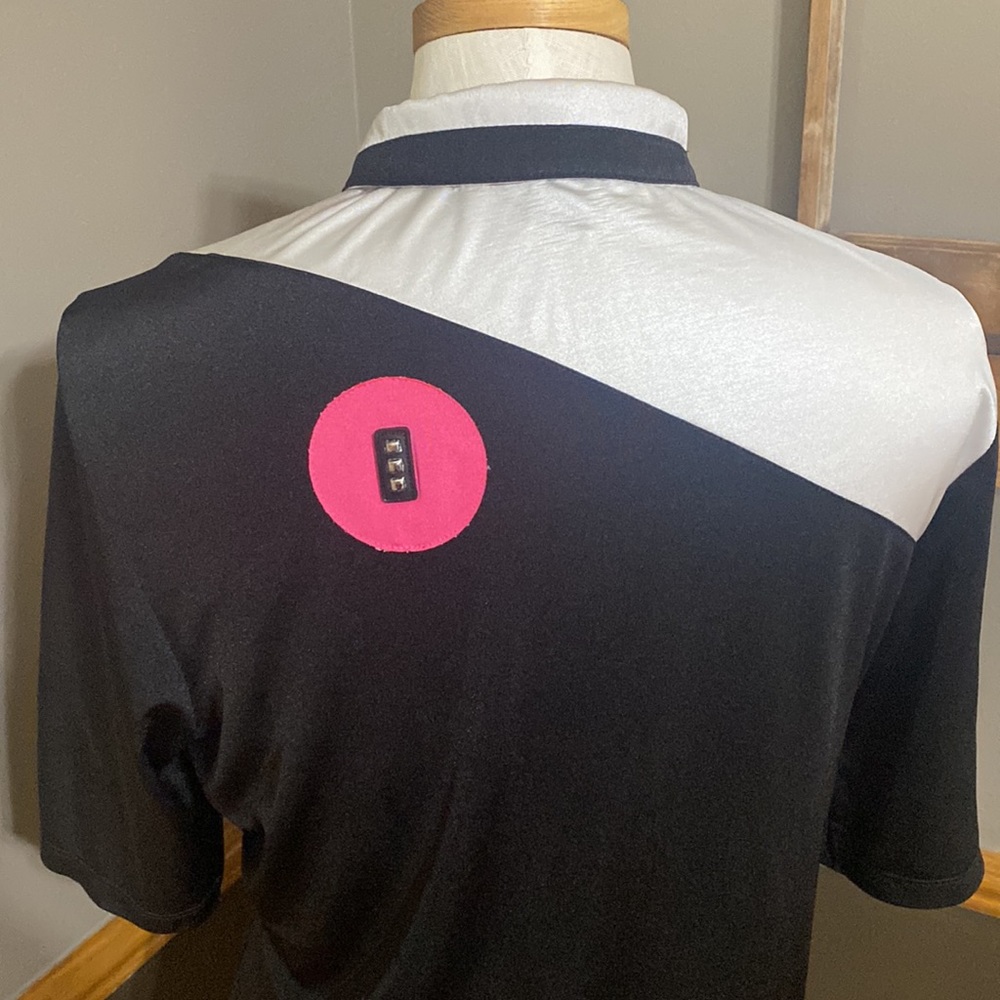 Jamie sadock black, gray & pink quarter zip short sleeve top size m - Picture 6 of 7